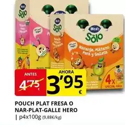 Supermercados MAS HERO Pouch plat fresa o nar-plat-galle oferta