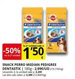 Supermercados MAS PEDIGREE Dentastix snack perro median oferta