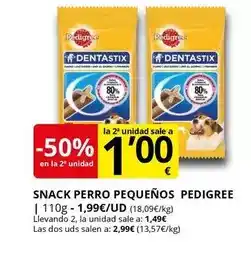 Supermercados MAS PEDIGREE Snack perro pequeños oferta