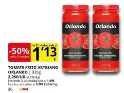 Supermercados MAS ORLANDO tomate frito artesano oferta