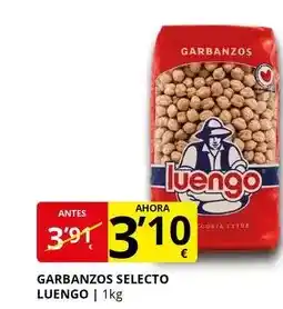 Supermercados MAS LUENGO Garbanzos selecto oferta