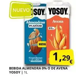 Supermercados MAS YOSOY Bebida almendra 0% o de avena oferta