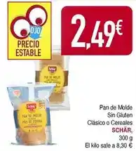 Masymas Schär - pan de molde sin gluten clasico o cereales oferta