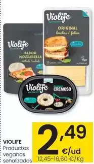 Eroski Violife - productos veganos señalizados oferta