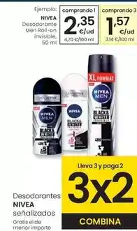 Eroski Nivea - desodorante men roll-on invisible oferta