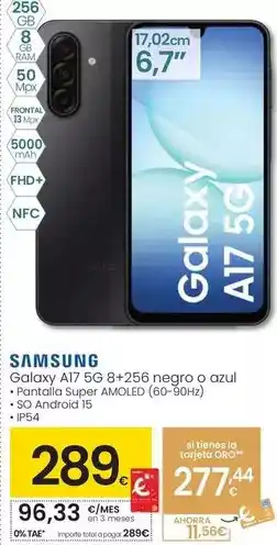 Eroski SAMSUNG Galaxy A17 5G 8+256 negro o azul oferta