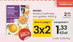 Eroski Eroski - bolsita multifrutas con galleta oferta