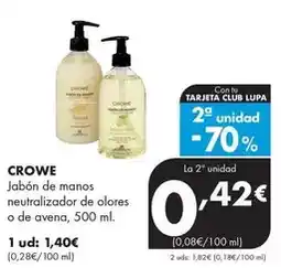 Supermercados Lupa Crowe - jabón de manos neutralizador de olores o de avena oferta
