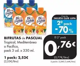 Supermercados Lupa Bifrutas de pascual - tropical, mediterraneo o pacifico oferta