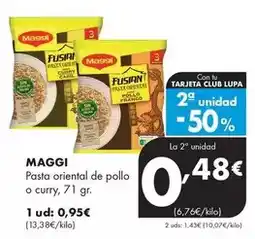 Supermercados Lupa Maggi - pasta oriental de pollo o curry oferta