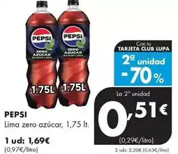 Supermercados Lupa Pepsi - lima zero azucar oferta