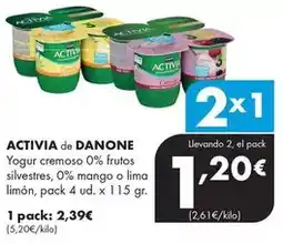 Supermercados Lupa Danone - activia yogur cremoso 0% frutos silvestres oferta