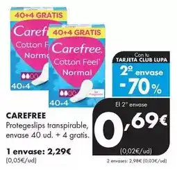 Supermercados Lupa Carefree - protegeslips transpirable oferta