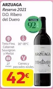 Alcampo Arzuaga - reserva 2021 d.o. ribera del duero oferta