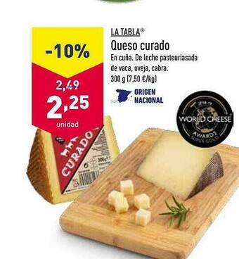 ALDI La Tabla Queso Curado oferta