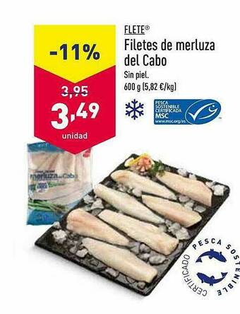ALDI Flete Filetes De Merluza Del Cabo oferta