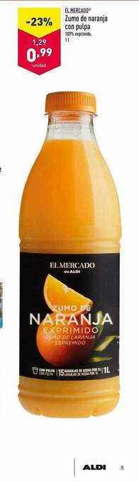 ALDI El Mercado Zumo De Naranja Con Pulpa oferta