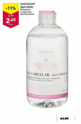 ALDI Mildeen Skin Care Agua Micelar oferta
