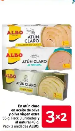 Carrefour ALBO En atún claro en aceite de oliva y oliva virgen extra y al natural oferta