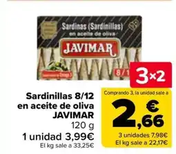 Carrefour JAVIMAR Sardinillas 8/12 en aceite de oliva oferta