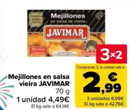 Carrefour JAVIMAR Mejillones en salsa vieira oferta