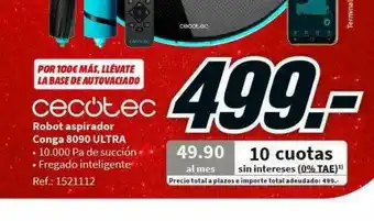 MediaMarkt Cecotec Robot Aspirador Conga 8090 Ultra oferta