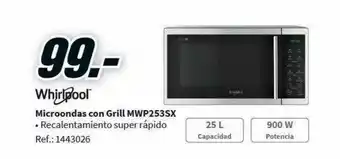 MediaMarkt Whirlpool Microondas Con Grill Mwp253sx oferta