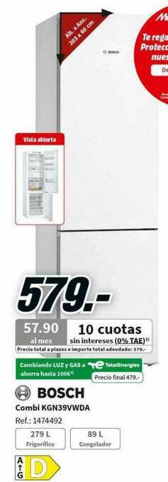 MediaMarkt Bosch Combi Kgn39vwda oferta