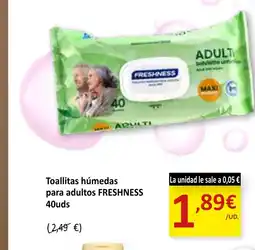SPAR FRESHNESS Toallitas húmedas para adultos oferta