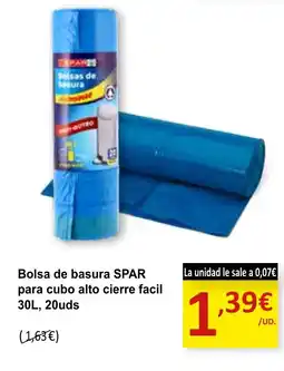 SPAR SPAR Bolsa de basura para cuba alto cierre facil oferta