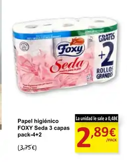 SPAR FOXY Papel higiénico Seda 3 capas oferta