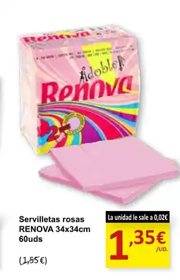 SPAR RENOVA Servilletas rosas oferta