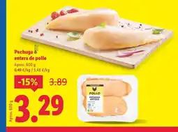Lidl Pechuga entera de pollo oferta