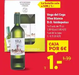 Lidl VEGA DEL CEGA Vino blanco D.O. Valdepeñas oferta