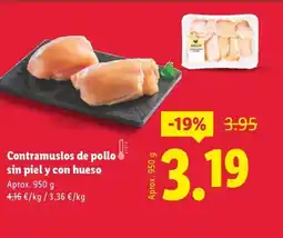 Lidl Contramuslos de pollo sin piel y con hueso oferta
