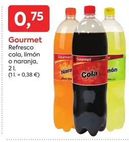 Suma Supermercados GOURMET Refresco cola, limón o naranja oferta