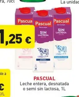 Hiperber PASCUAL Leche entera, desnatada o semi sin lactosa oferta