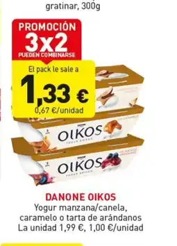 Hiperber DANONE OIKOS Yogur manzana/canela, caramelo o tarta de arándanos oferta