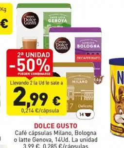Hiperber DOLCE GUSTO Café cápsulas Milano, Bologna o latte Genova oferta