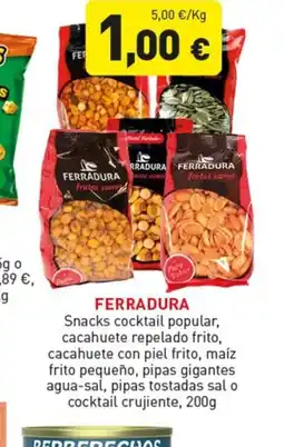 Hiperber FERRADURA Snacks cocktail popular, cacahuete repelado frito oferta