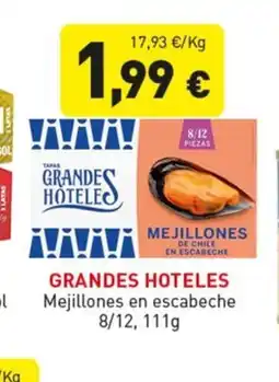 Hiperber GRANDES HOTELES Mejillones en escabeche 8/12 oferta