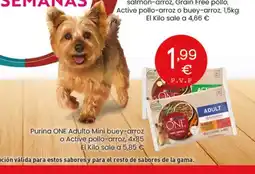 Hiperber PURINA ONE Adulto Mini buey-arroz o Active pollo-arroz oferta