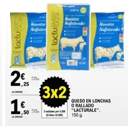 E.Leclerc LACTURALE Queso en lonchas o rallado oferta