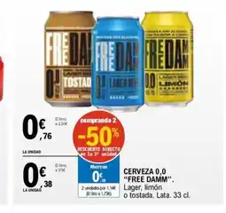 E.Leclerc FREE DAMM Cerveza 0,0 oferta