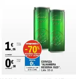 E.Leclerc ALHAMBRA RESERVA 1925 Cerveza oferta