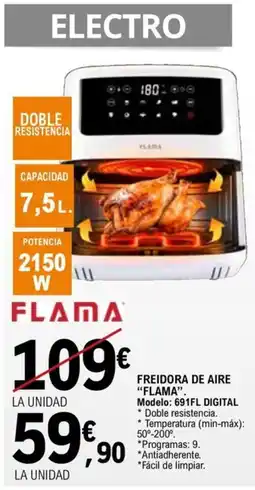 E.Leclerc FLAMA Freidora de aire 691FL DIGITAL oferta