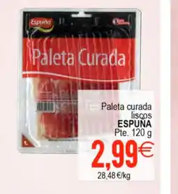 Plenus Supermercados ESPUNA Paleta curada liscos oferta