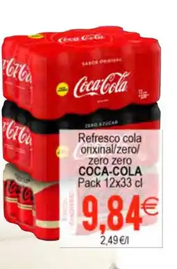 Plenus Supermercados COCA-COLA Refresco cola orixinal/zero/ zero zero oferta