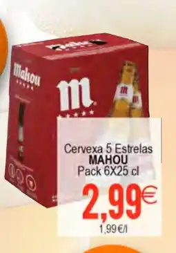 Plenus Supermercados MAHOU Cervexa 5 Estrelas oferta
