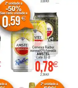 Plenus Supermercados AMSTEL Cervexa Radler normal/0%/torrada oferta